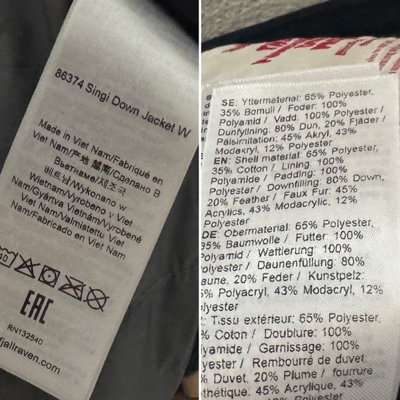 Fjallraven Singi Down Jacket Parka Black Womens XS Outdoor Rugged Gorpcore $640 - Picture 15 of 16